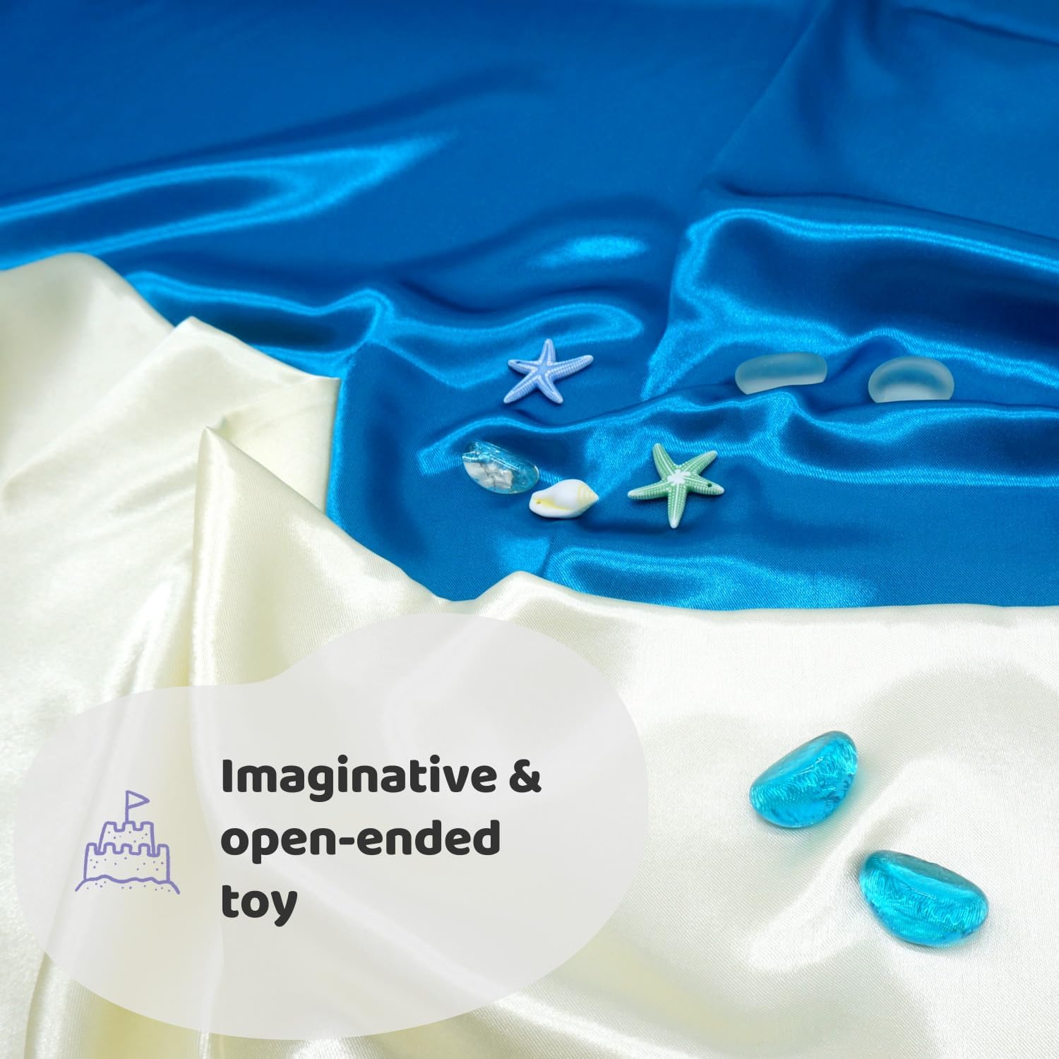 Play Scarves for Kids – 34" 6 Pack Play Silks with Glossy & Matte Texture – Colorful for Toddlers, Montessori Toy for Sensory Play, Pretend Play & Movement