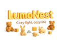 make logo LumoNest	“Cozy light, cozy life”, 3D, cute toys, del backgound